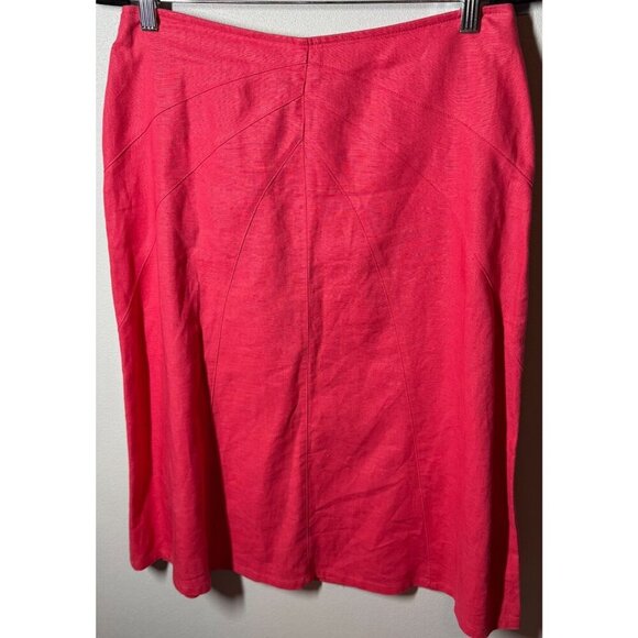 Westbound  Womens Pink 100% Linen Knee Length Skirt Size 10 A-Line Simple Casual - Picture 2 of 11